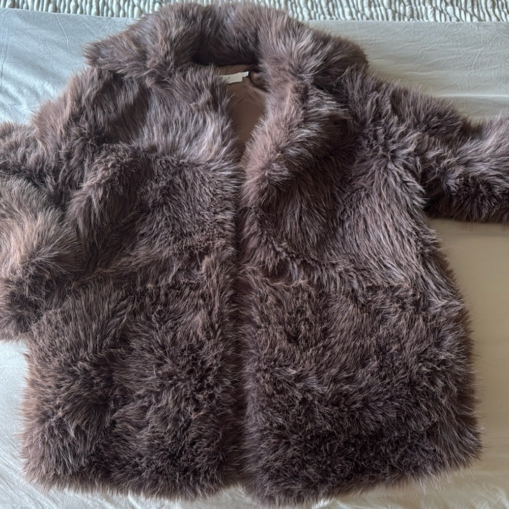 Light brown faux fur jacket
